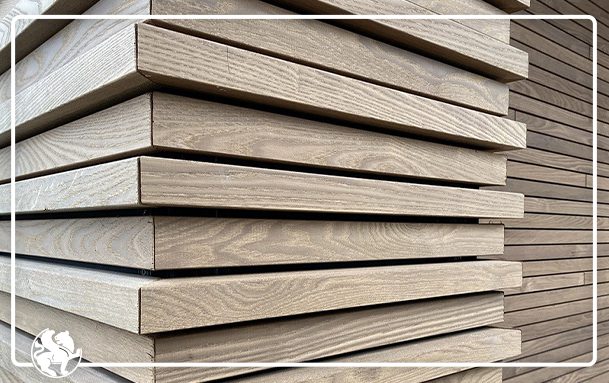 استفاده از چوب روسی در ایجاد نمای ساختمان برای نمایی منحصربه‌فرد و بادوام
